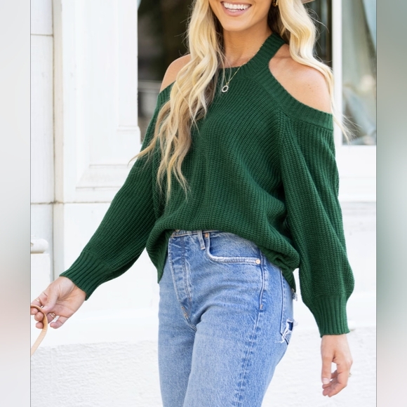 CUPSHE Women's Open-Shoulder Sweater - Picture 1 of 5